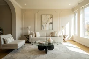 Modern living room with elegant neutral paint
